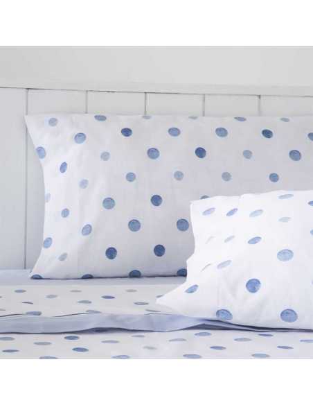 juego de cama azul poliester algodon
