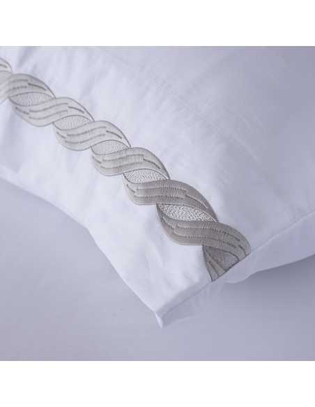 juego de cama satén algodón egipcio bordada blanco