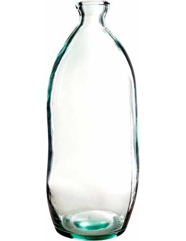 jarrón largo de cristal transparente