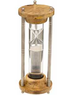 reloj de arena madera y cristal