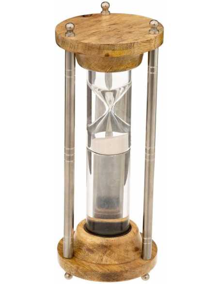 reloj de arena madera y cristal