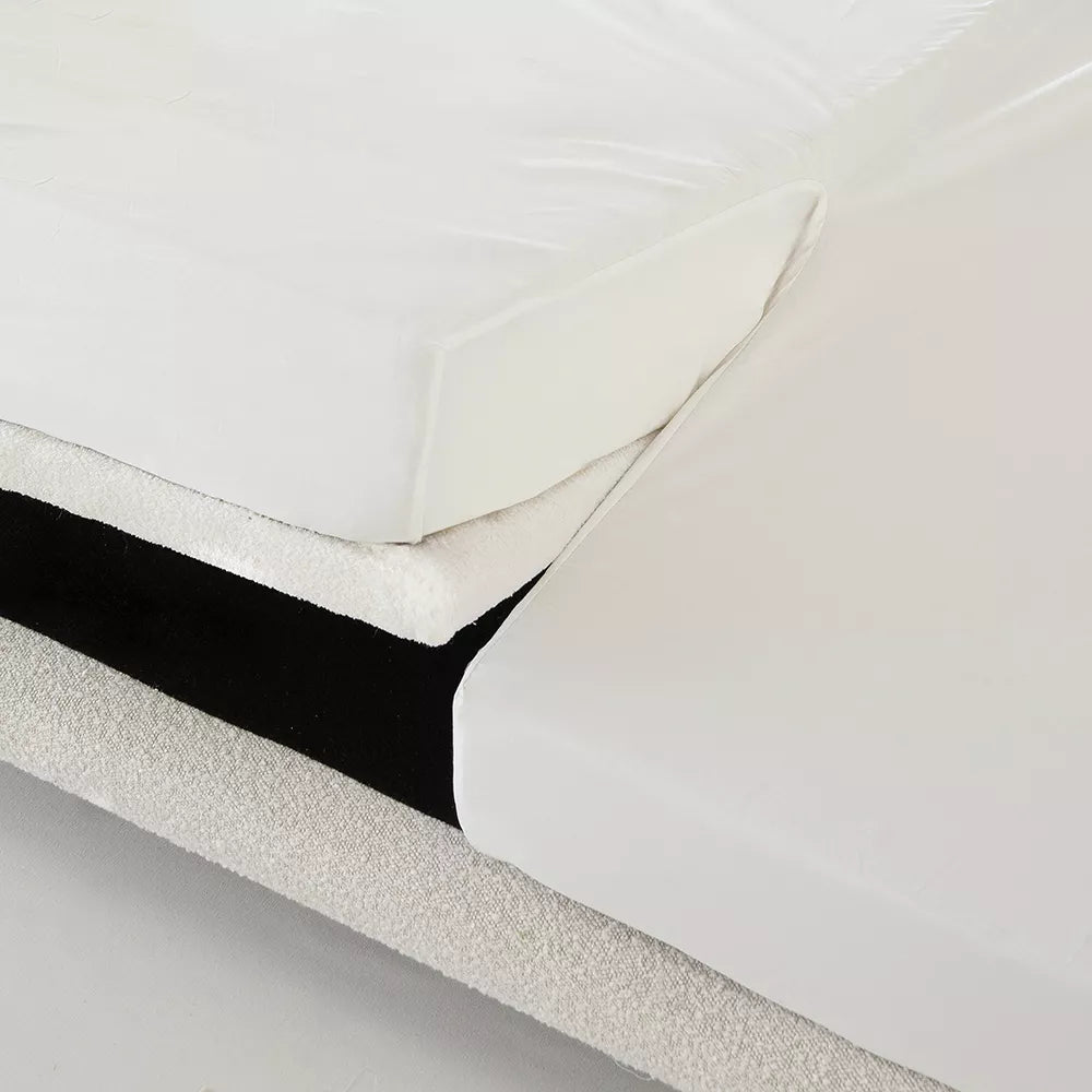 Sábana bajera de percal algodón 200 hilos para cama eléctrica articulada doble con confección especial en H.