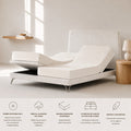Bajera para cama articulada doble confeccionada en percal de algodón 200 hilos con estructura en forma de H. BEIGE