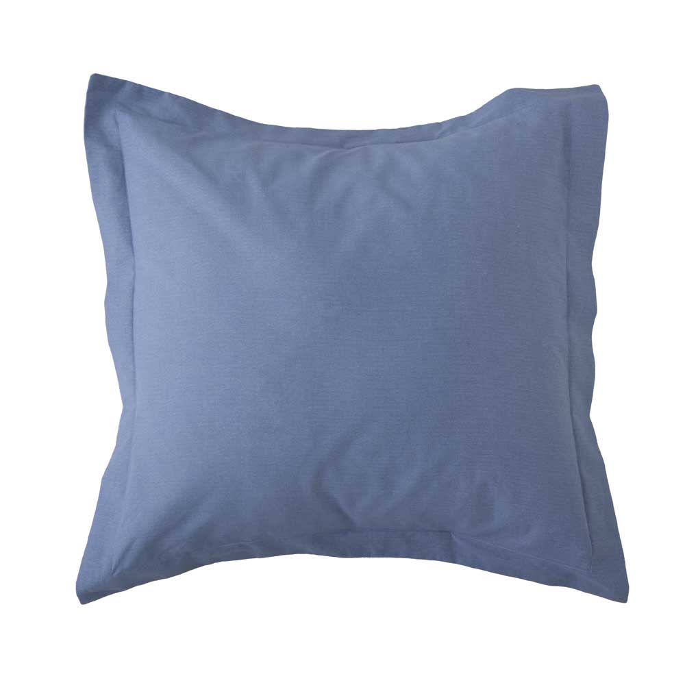 Funda de cojin algodón orgánico azul
