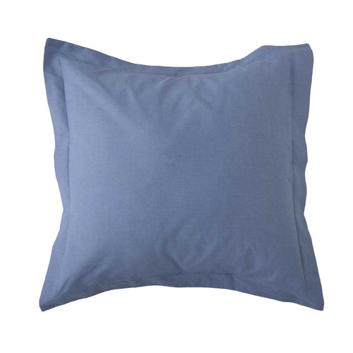 Funda de cojin algodón orgánico azul