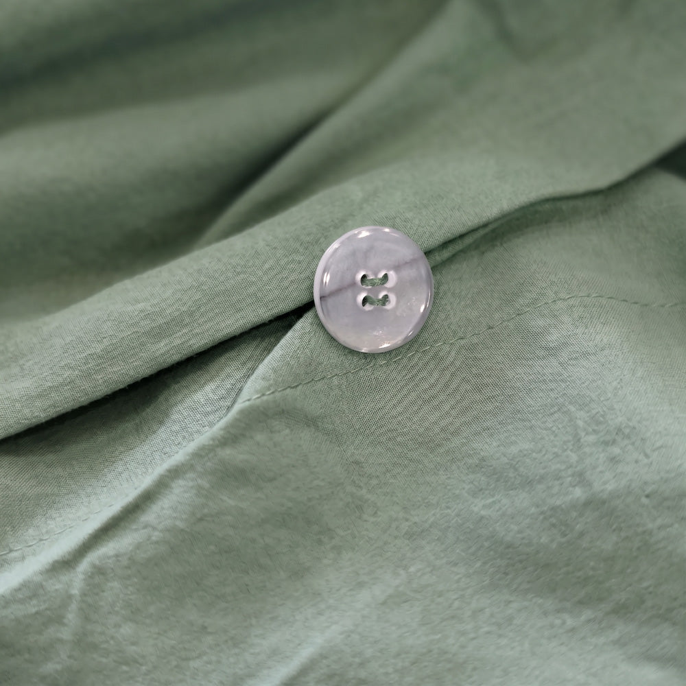 Funda nórdica reversible de percal algodón 200 hilos verde claro y verde oscuro con cierre de botones