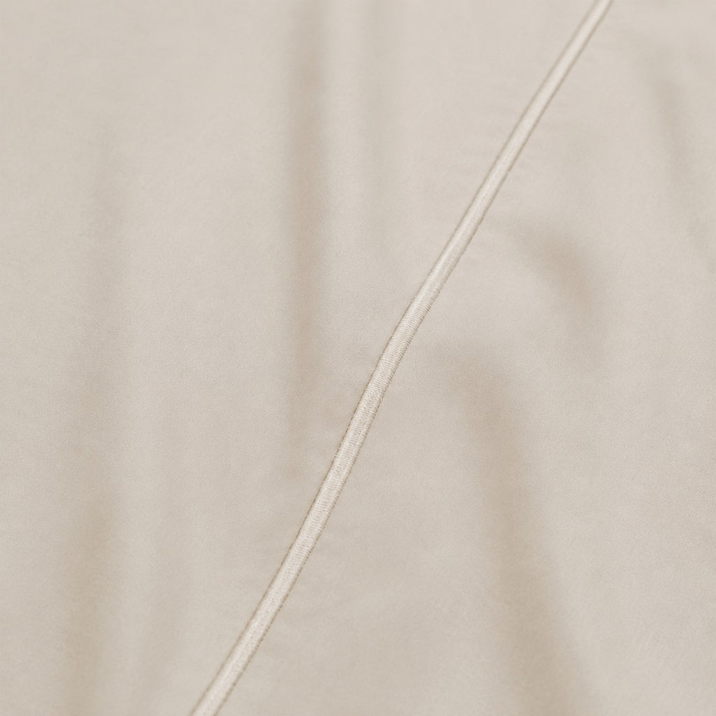 Funda nórdica de satén algodón 300 hilos en beige, con sábana bajera incluida