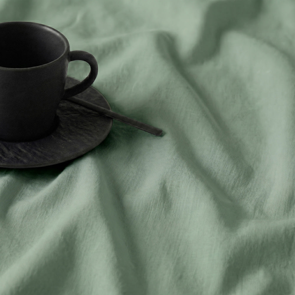 Juego de cama verde de algodón 200 hilos con sábana bajera incluida