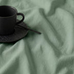 Juego de cama verde de algodón 200 hilos con sábana bajera incluida