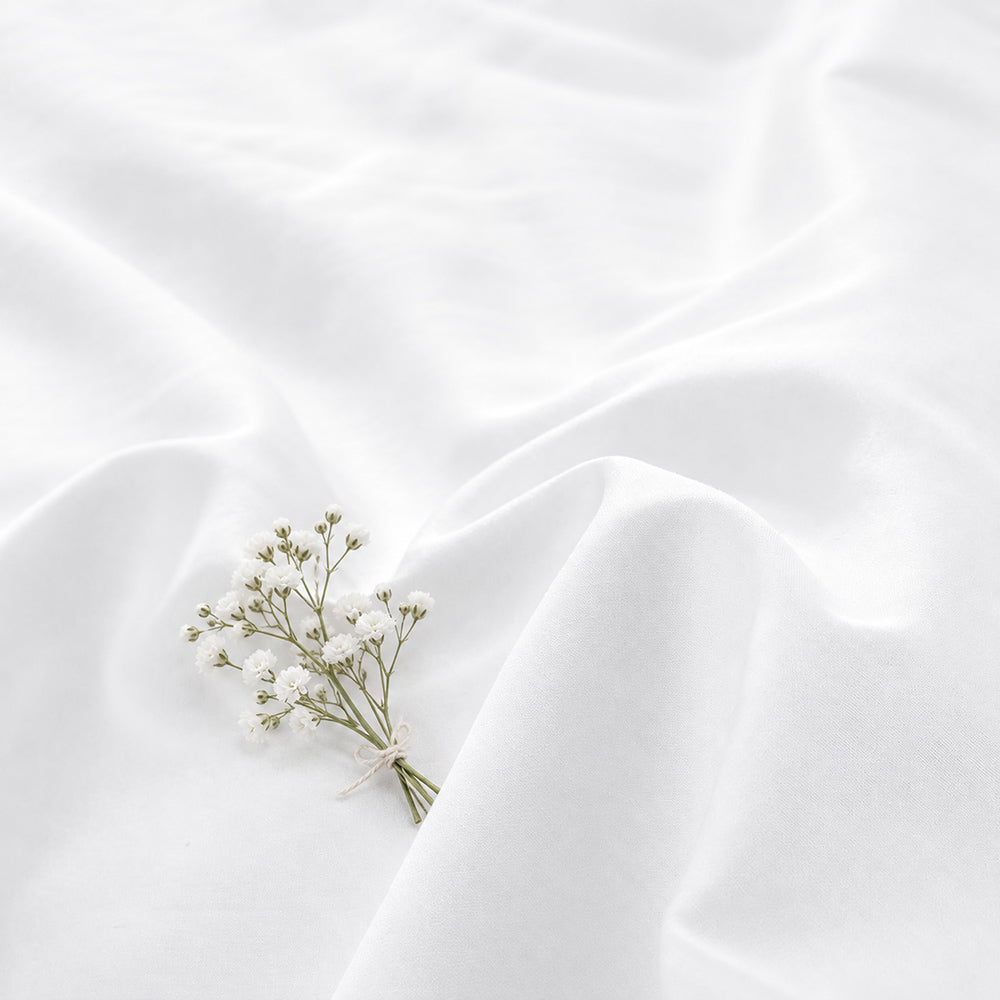Juego de cama de satén algodón egipcio 500 hilos color blanco con tacto muy suave