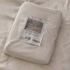 Juego de cama beige fabricado con fibras de bambú orgánico de 300 hilos, transpirable, ligero y adecuado para todas las estaciones.