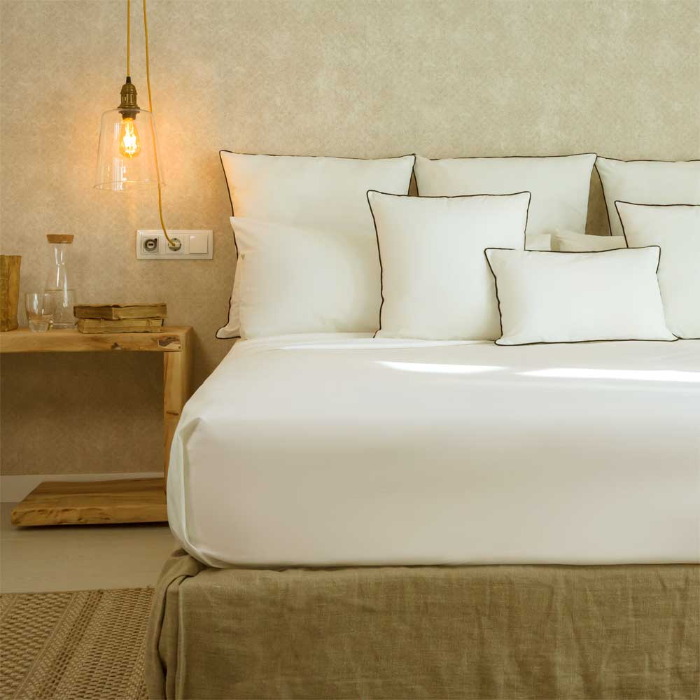 Funda nórdica de algodón orgánico con sábana bajera y fundas de almohada a juego para camas individuales y de matrimonio.