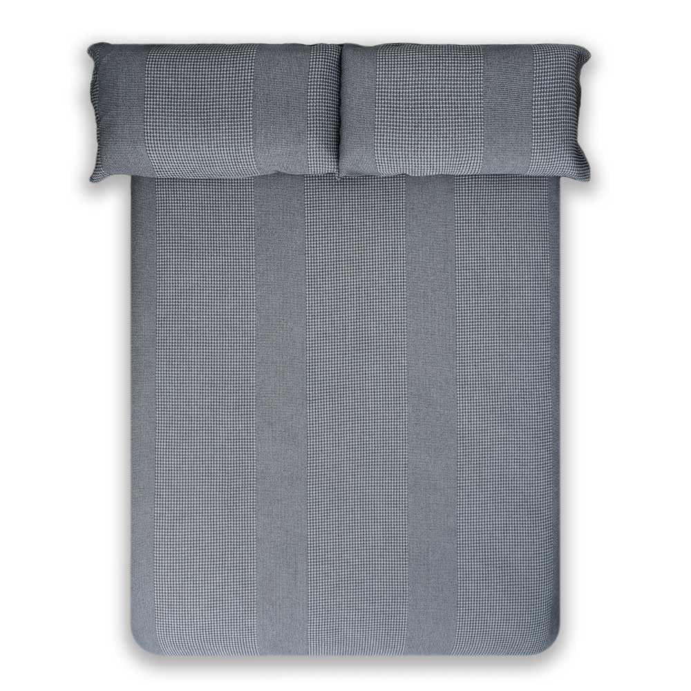 Funda de edredón de algodón GRIS con tejido Waffle jacquard de gran calidad.