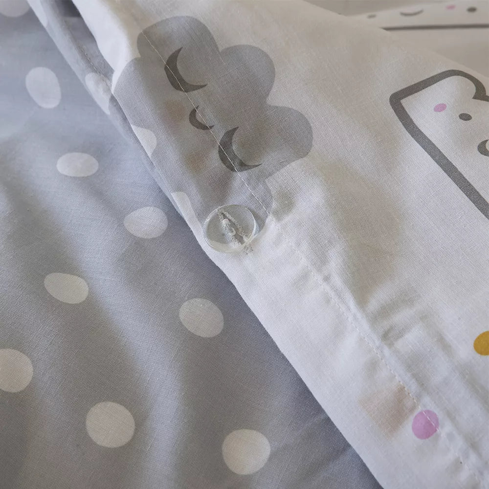 funda nórdica infantil multicolor algodón poliéster reversible cierre con botones
