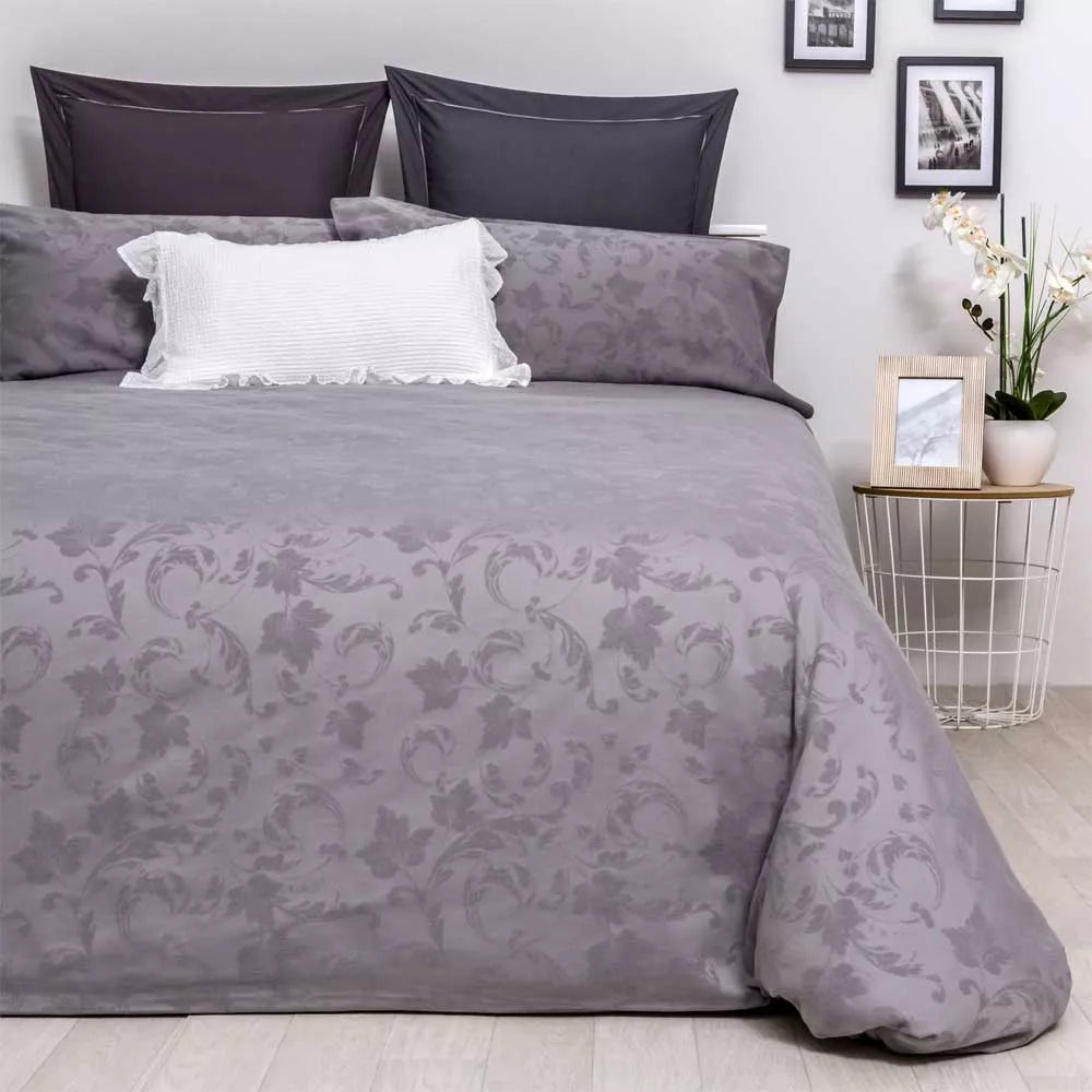 Funda nórdica jacquard gris