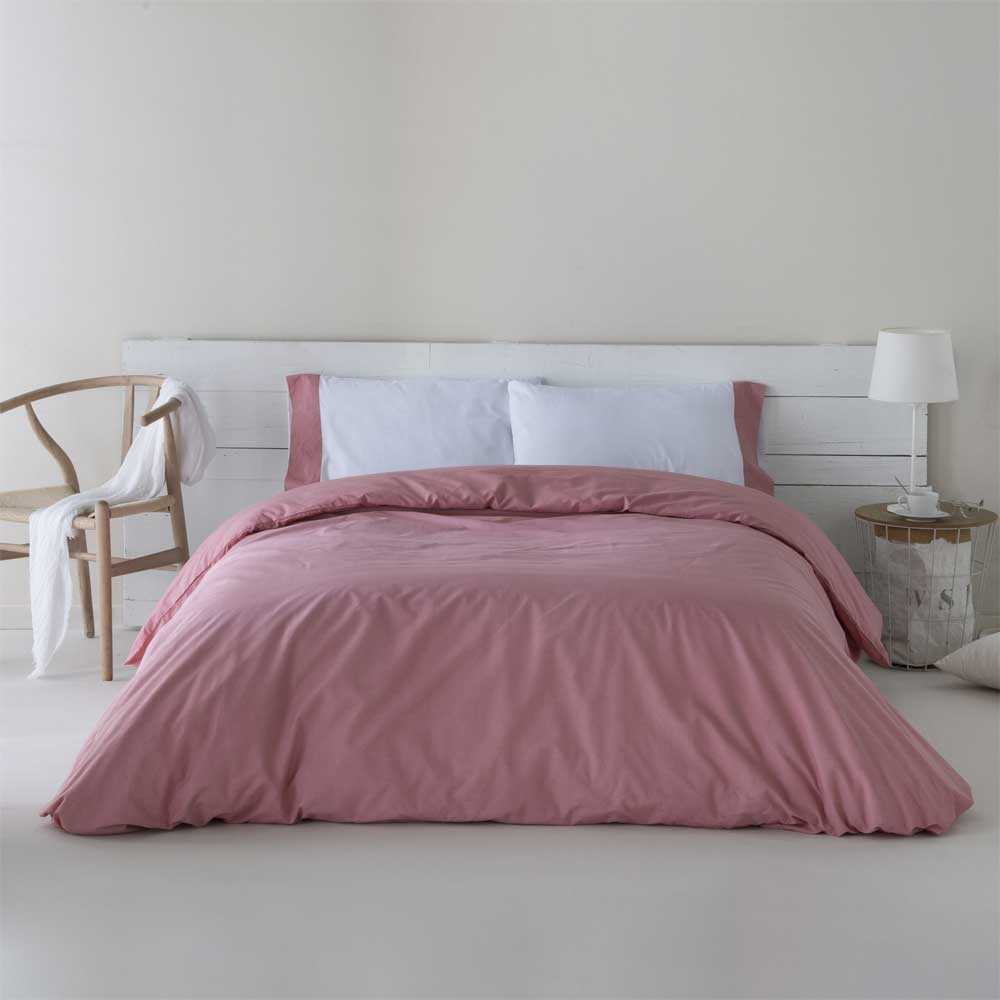 Funda nórdica CORAL de algodón orgánico con juego completo de ropa de cama formado por funda nórdica, bajera y fundas de almohada.