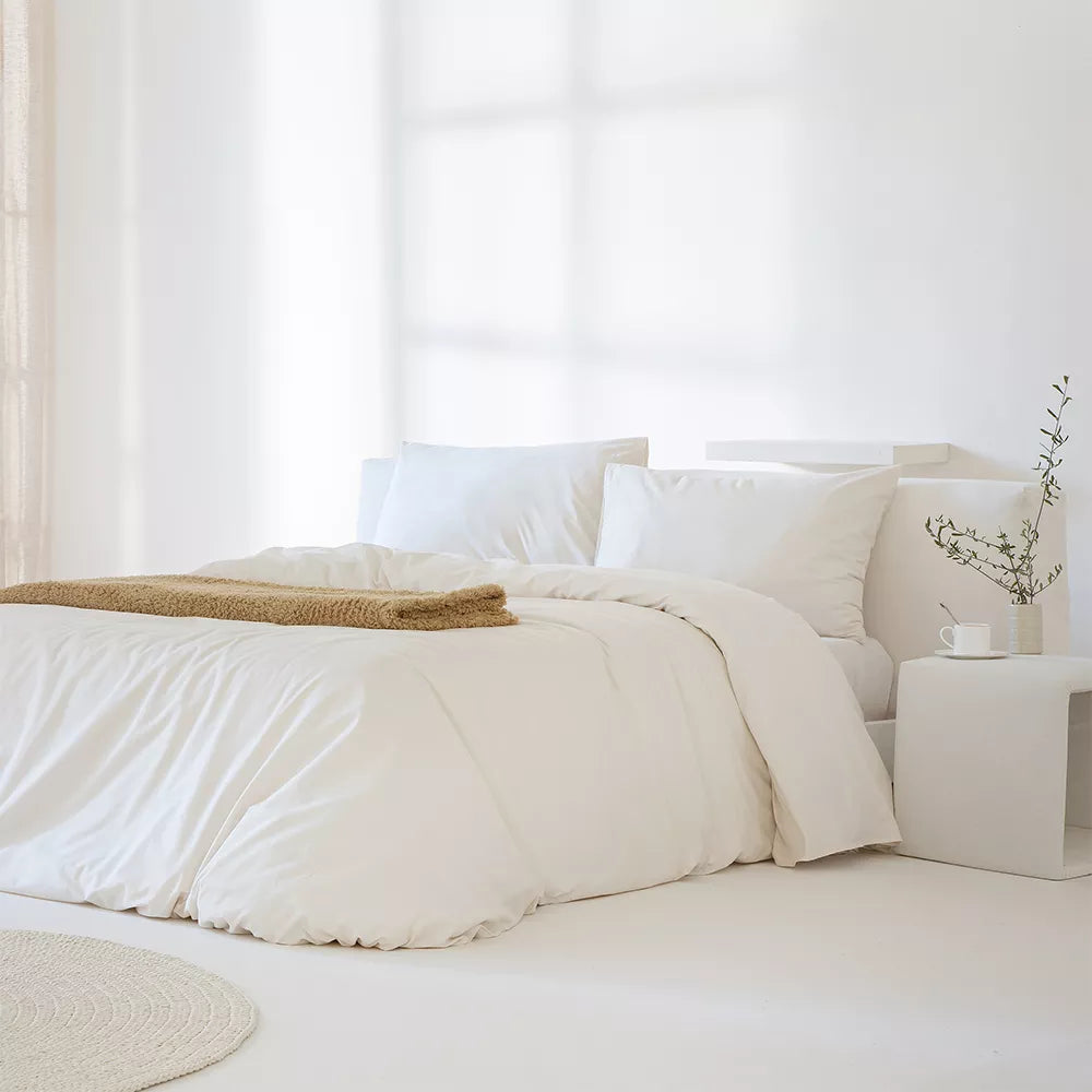 Funda nórdica de algodón percal, ideal para un descanso fresco y agradable durante todo el año.