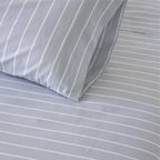 Juego de cama gris azulado de percal algodón 144 hilos, suave, resistente y diseñado para aportar frescura durante todo el año.