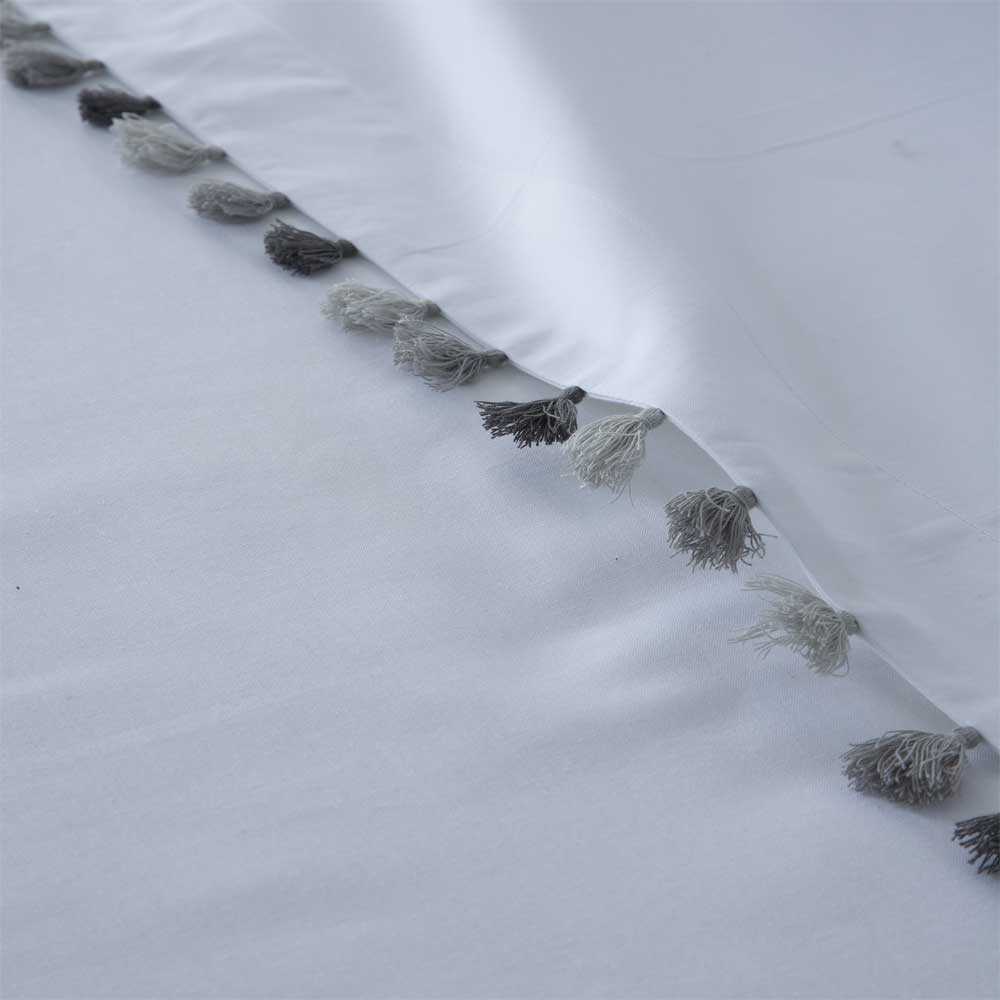 Ropa de cama de percal algodón 200 hilos con patrón LISO blanco, superficie lisa, suave al tacto y de aspecto natural.