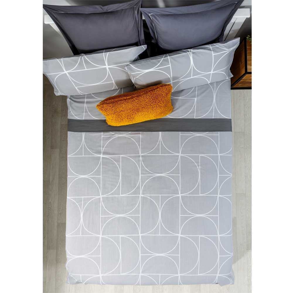 Juego completo de sábanas GRIS de poliéster y algodón, compuesto por sábana encimera, bajera ajustable y funda de almohada, suave y resistente para uso diario.