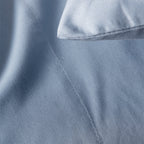 Sábanas de percal de algodón de 200 hilos AZUL con superficie lisa, tacto agradable y estilo atemporal para cualquier dormitorio.