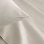 Sábanas de percal de algodón BEIGE de 200 hilos con superficie lisa, tacto agradable y estilo atemporal para cualquier dormitorio.
