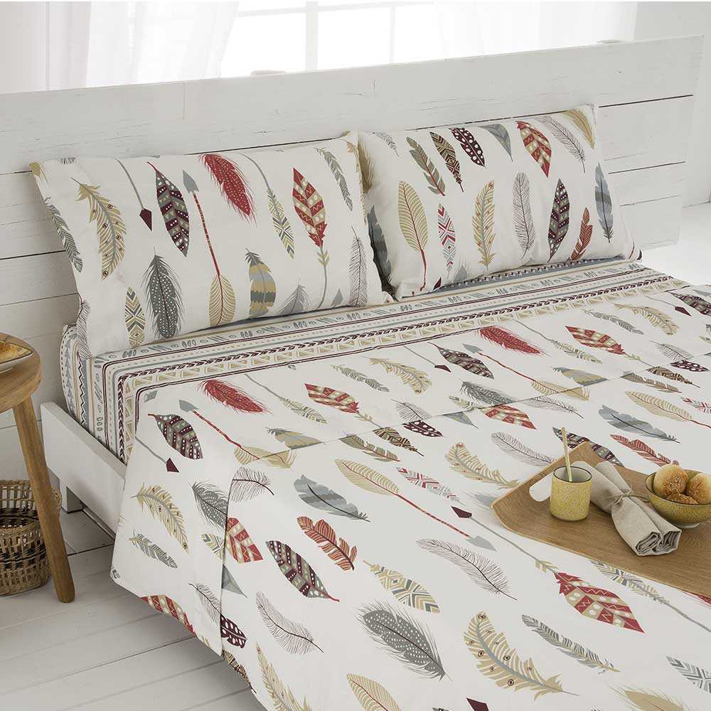 Sábanas de percal 100% algodón multicolor, con diseño elegante y tejido de alta calidad para aportar color y confort al dormitorio.