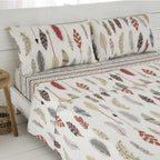 Juego de cama de percal algodón multicolor, ligero y resistente, con tacto suave y acabado duradero.