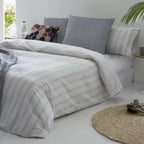 Ropa de cama GRIS de algodón orgánico, diseñada para ofrecer comodidad y bienestar durante el descanso.