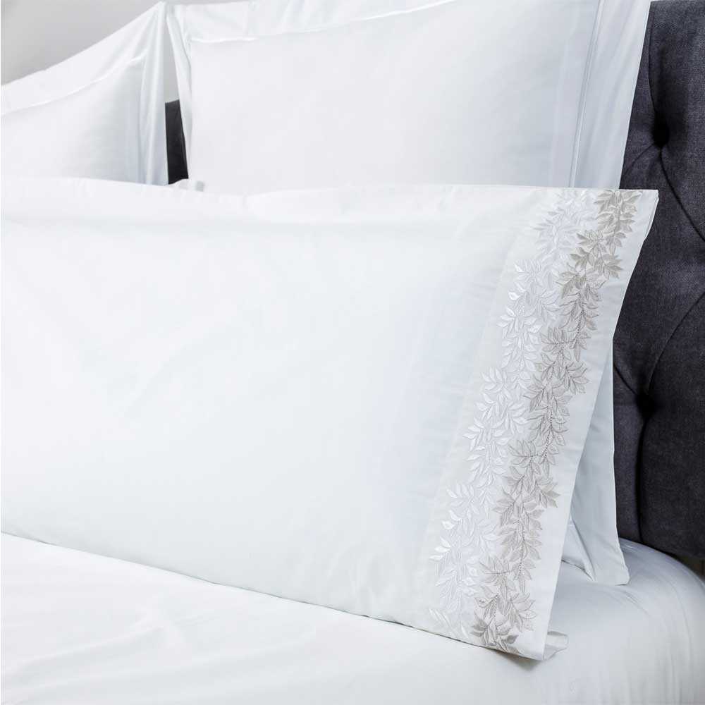 Sábana premium de percal algodón blanco con 200 hilos 