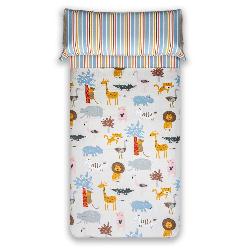 Saco nórdico infantil con relleno incluido y cremallera para evitar que los niños se destapen al dormir.