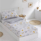 Saco nórdico infantil de algodón-poliéster con cremallera, perfecto para mantener la cama siempre ordenada y confortable.
