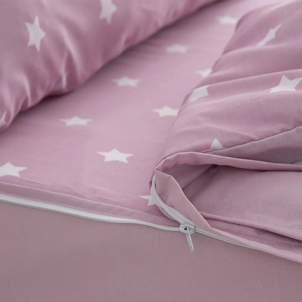Saco nórdico infantil de algodón-poliéster con cremallera, suave y práctico para camas infantiles.