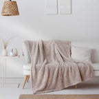 manta plaid multiusos beige ideal para viaje sofá cama